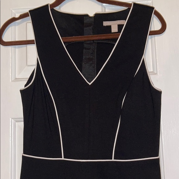 Banana Republic Dress Women's Sz 6 Black White Sleeveless Fit Flare - Picture 4 of 6